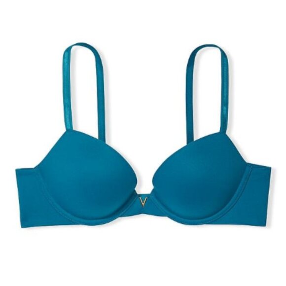New! Victoria's Love Cloud Push-Up Plunge Coverage Bra Saphire Blue 1927 - Picture 1 of 9